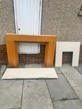 Hardwood and Marble Fire Surround for Wooden Fireplace