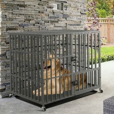 38" Large Steel Frame Dog Cage