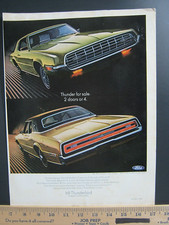 1968 Vintage Print Ad Ford Thunderbird Beautiful Hot V-8 Flash Wall Art