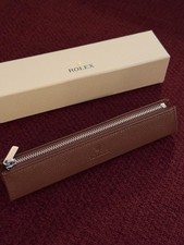Rolex Signature Brown Pen Pouch – Genuine Leather | Exclusive AD Gift