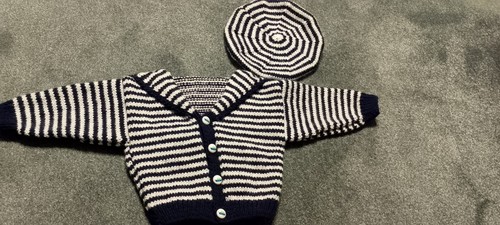 Navy and white sailor cardigan - navy,