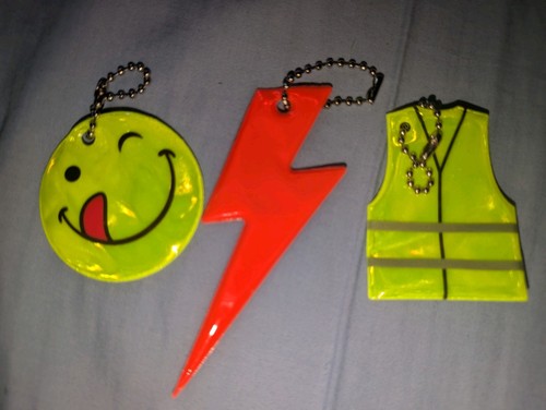 Reflective keyrings smiley - reflective,