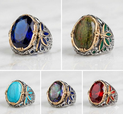 Turkish zircon men ring - turkish, men's