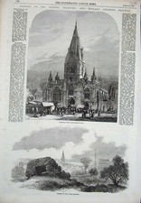 Original Old Antique Print