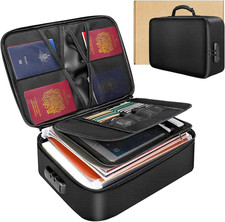 Fireproof Document Box, Multi-Layer Large Capacity Fireproof Document Bag with L