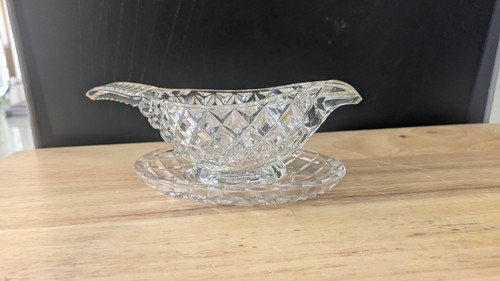 Pressed glass mini sauce boat - mini,
