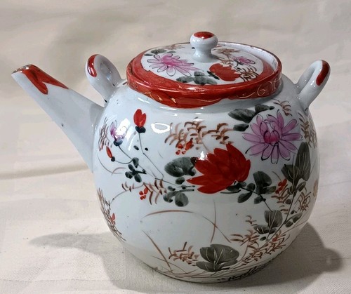 Antique japanese kutani teapot - kutani,