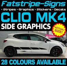 to fit RENAULT CLIO MK4 GRAPHICS STRIPES STICKERS DECALS 1.2 1.5 D SPORT RS 200