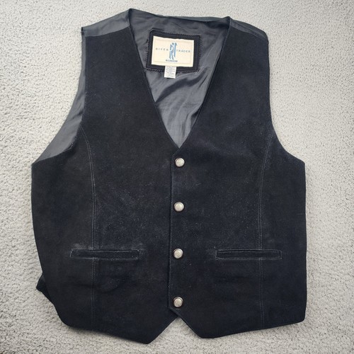 Vtg river trader leather vest - vtg,