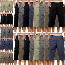 4 Pack Mens 3/4 Cargo Shorts