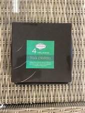 4x Black Tableware melamine