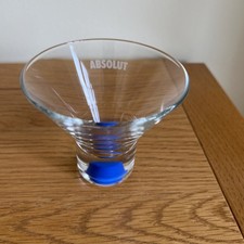 ABSOLUT VODKA BLUE BASED CONE SHAPED MARTINI COCKTAIL GLASS