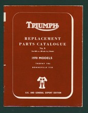 Triumph (1970) Bonnie T120 650 TR6 Trophy Parts List Catalogue Book Manual FV26