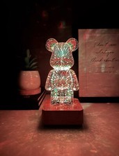 3D LED FireworksBear Night Light Glass Colour Changing Table Lamp Luminous