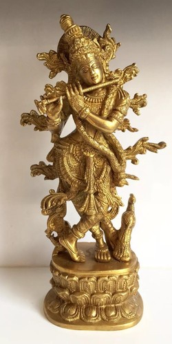Krishna brass murti - krishna,