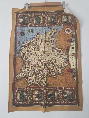 Yorkshire map tea towel bar - map,