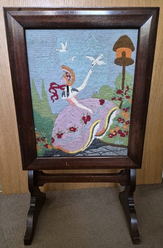 Vintage mahogany firescreen - vintage,