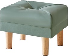 Small Footstool Ottoman, Faux
