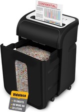 VidaTeco Cross-Cut 15-Sheet Paper Shredder 20L P-4 Heavy Duty Home Office