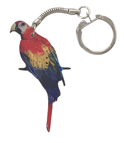 Scarlet macaw keyring - scarlet,