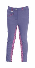 Hy Equestrian Kids Love Hearts Childrens Jodhpurs Insignia Purple/Pink 18-28"