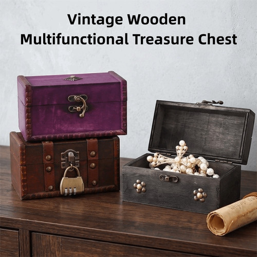 1pc retro wooden treasure - 1pc,