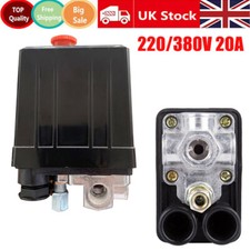 20A 220V Air Compressor Pressure Control Switch Valve & Gauges Replacement Parts