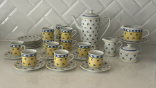 31 Pc Demitasse Set~Leander 1946 RGK China of Boheme~Blueberries~Service for 12
