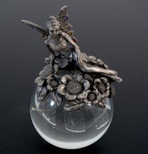 Vintage Pewter Fairy sitting