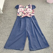 Floral Print & Navy Ted Baker Jumpsuit Girls Age 4 Used