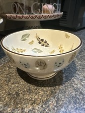 Emma Bridgewater French Bowl — Egg & Feather Mary Fedden Spongeware, crazed