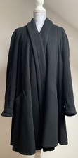black cashmere wool swing coat