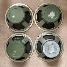 Quad 4x Vintage 1971 Celestion Greenback G12H 30w 16ohm 75hZ T1217 12" Speakers