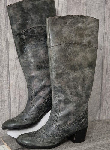 Ash grey leather - leather, high