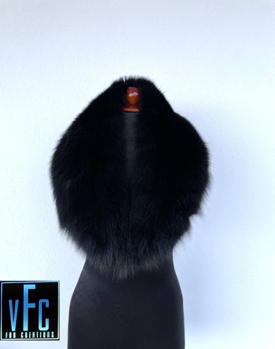 Black fox fur - fox, real