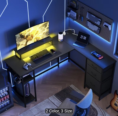 Corner desk with power - with, outlet