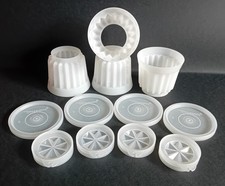 Tupperware Jelly Blancmange mould Pudding Pots with Lids & Star Base 7cm High