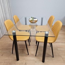 Clear Glass Dining Table with