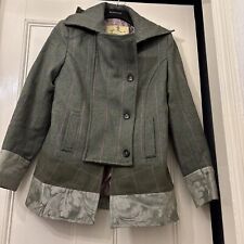 LIBERTY FREEDOM green & pink British tweed 'duchess punk' jacket UK 10