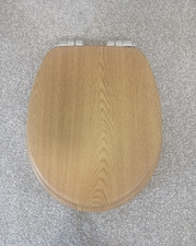 Oak Effect MDF Soft Close Toilet Seat