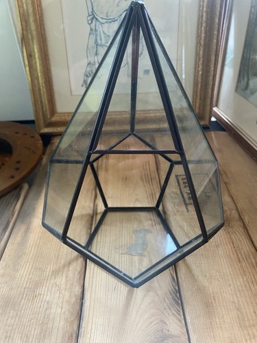 Glass pyramid terrarium - glass,