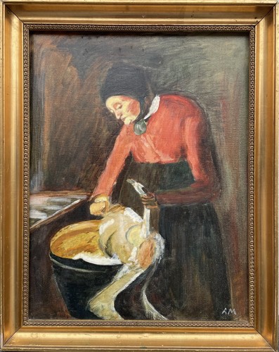 Oil painting home slaughtering - home,