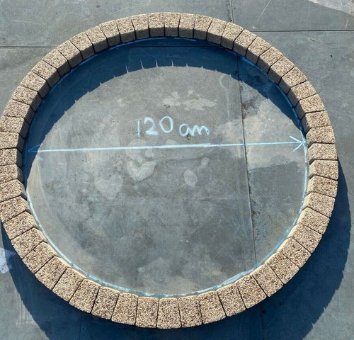 140 cream brick circle ring - 140,