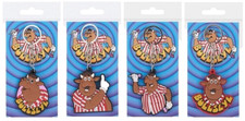 BULLSEYE DARTS TV GAME SHOW BULLY RUBBER KEYCHAINS KEYRINGS (SET OF 4) BRAND NEW