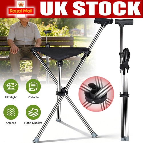 Folding walking stick - walking, seat