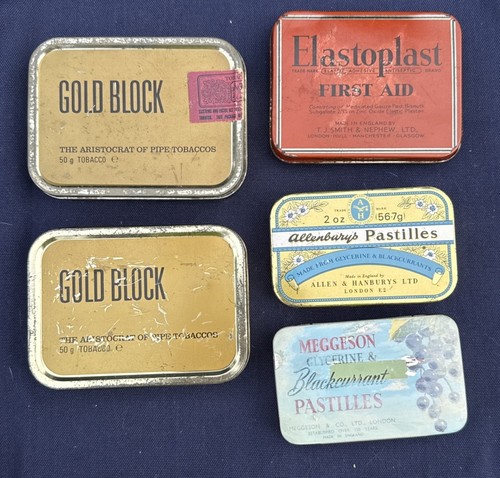 Five vintage tins - five,