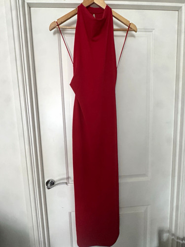 Red halter neck sleeveless