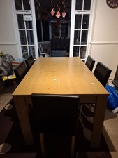 Cherry Tree Furniture 7-Piece Dining Table 6-Seater 150 X 90 CM, Oak Colo