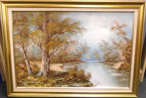 Framed oil painting an - oil,