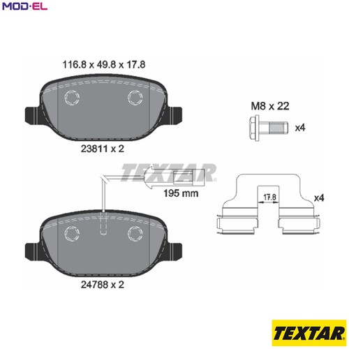 Brake pad set - pad,